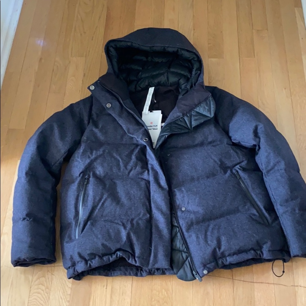 Lululemon women’s black wool down coat